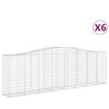 vidaXL arkveida gabiona grozi, 6 gb., 400x50x120/140cm, cinkota dzelzs