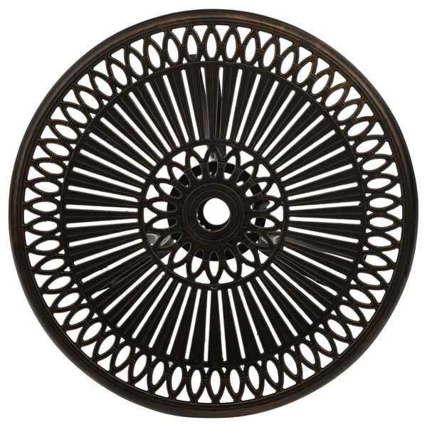 vidaXL dārza galds, bronzas krāsa, 62x62x65 cm, liets alumīnijs