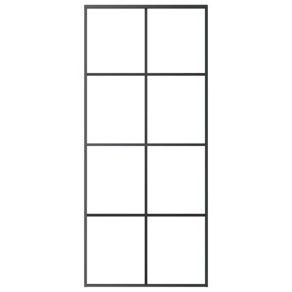 vidaXL bīdāmās durvis, alumīnijs un ESG stikls, 90x205 cm, melnas