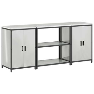 vidaXL Virtuves glabā&scaron;anas komplekts 3 pcs Sudraba Cinkots tērauds