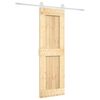 vidaXL Slīdo&scaron;ās durvis Dabisks un balts 70 x 210 cm Cieta priedes koks