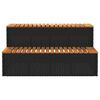 vidaXL burbuļvanna Step Black 100x50x50,5 cm un akācijas masīva