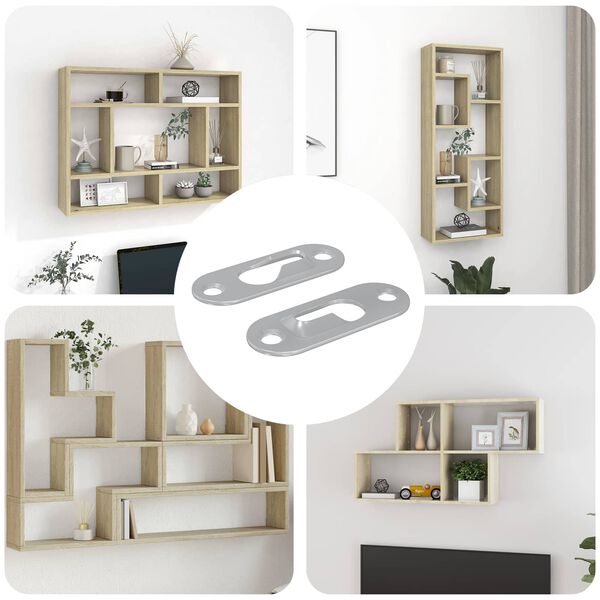 vidaXL Atslēgas cauruma pakaramais 2 pcs Sudraba 45 x 16 x 3.5 mm