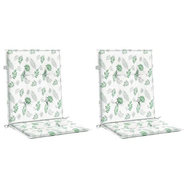 vidaXL krēslu matrači, 2 gab., lapu apdruka, audums