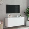 vidaXL TV galdiņ&scaron; ar LED lampiņām, balti, 100x35x41 cm