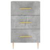 vidaXL naktsskapītis, betona pelēks, 40x40x66 cm, inženierijas koks