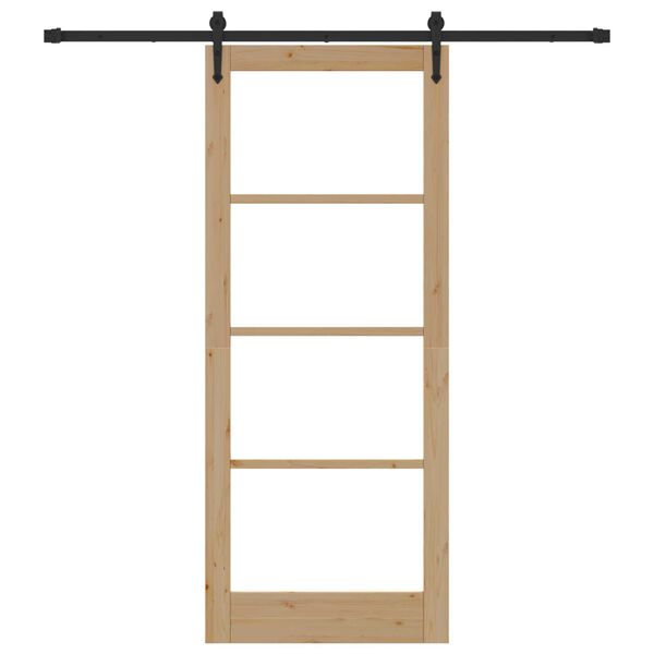 vidaXL Slīdo&scaron;ās durvis Dabīgs un melns 86 x 211 cm