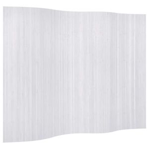 vidaXL istabas aizslietnis, bambuss, balts, platums 250 cm, augstums 165 cm