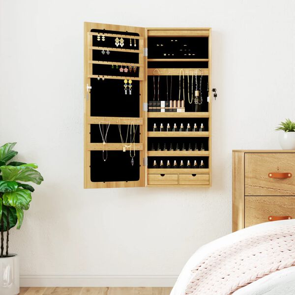 vidaXL sienas rotaslietu skapītis ar LED