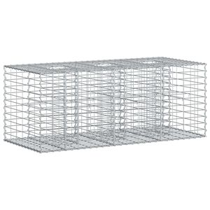 vidaXL Gabions pacelta gulta 140 x 60 x 55 cm Cinkota tērauda Sudraba