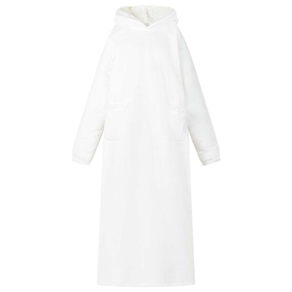 vidaXL Segas džemperis ar kapuci Balts l Fleeces un flaneļa