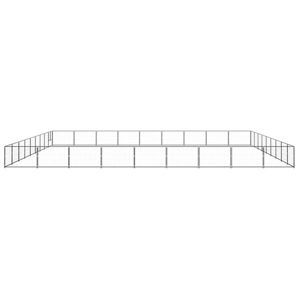 vidaXL suņu voljērs, melns, 81 m&sup2;, tērauds