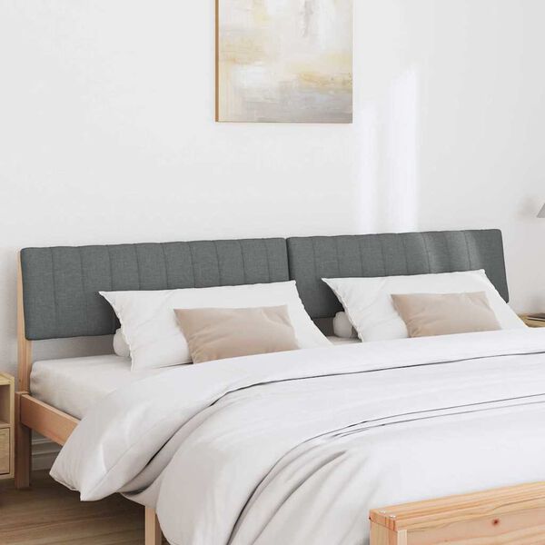 vidaXL Mīkstināts gultas galvgalis Tum&scaron;i pelēks 200 cm