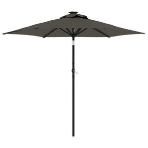 vidaXL dārza saulessargs LED tērauda kāts antracītpelēks 225x225x212cm