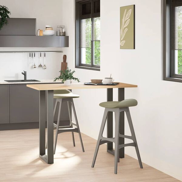 vidaXL bāra galda kājas, U-veida, 2 gab., antracīta krāsā, 50x(100-101) cm, tērauds