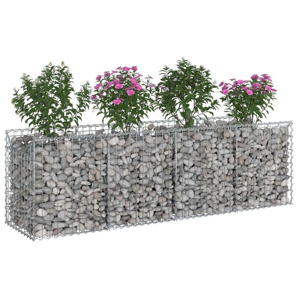 vidaXL Gabions pacelta gulta Sudraba 200 x 50 x 60 cm Cinkots tērauds