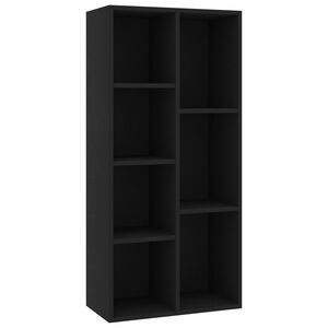 vidaXL grāmatu plaukts, melns, 50x25x106 cm, inženierijas koks