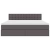 vidaXL Gulta ar uzglabā&scaron;anas vietu un LED ar LED Pelēka 160 x 200 cm