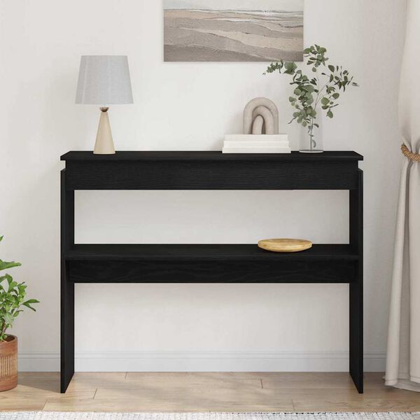 vidaXL Konsoles galds Melns ozolkoks 80 x 30 x 102 cm