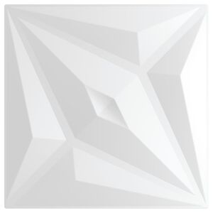 vidaXL sienas paneļi, 12 gab., balti, 50x50 cm, XPS, 3 m&sup2;, zvaigzne