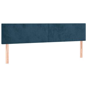 vidaXL gultas galvgaļi, tum&scaron;i zili, 200x5x78/88 cm, samts