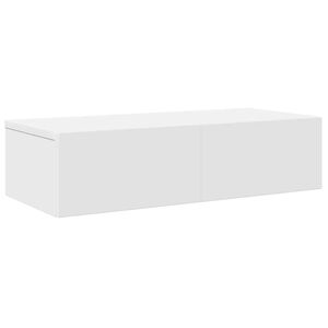 vidaXL sienas plaukts ar atvilktnēm balts 60x26,5x15cm, skaidu plāksne