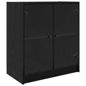 vidaXL Sānu skapis Melns ozolkoks 68 x 37 x 75,5 cm Inženierijas koks