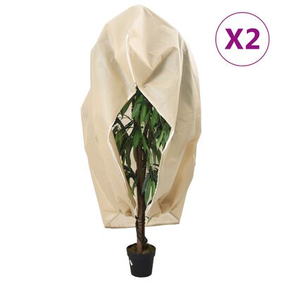 vidaXL augu pārsegi ar rāvējslēdzēju, 2 gab., 70 g/m², flīss, 1,2x1,8m