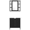 vidaXL Vannas istabas mēbeļu komplekts 4 pcs Melna Inženierijas koks