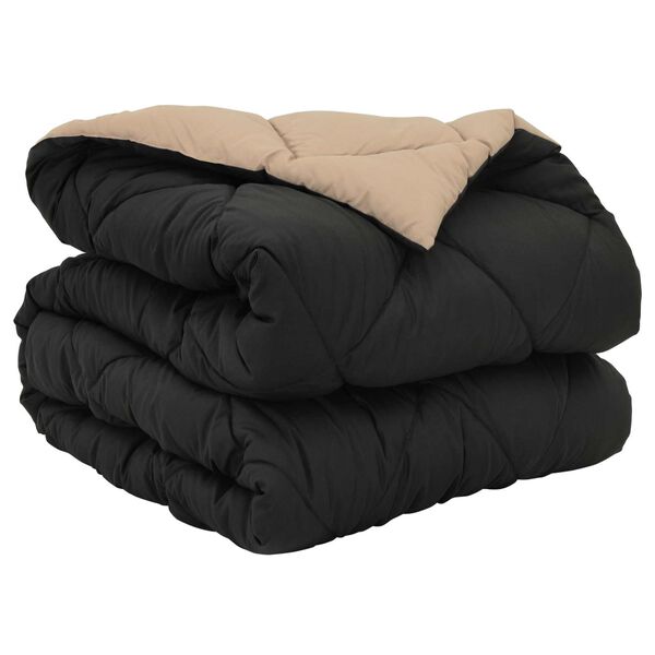 vidaXL Pilnas gada sega Melns un taupe 220 x 135 cm Mikro&scaron;ķiedra