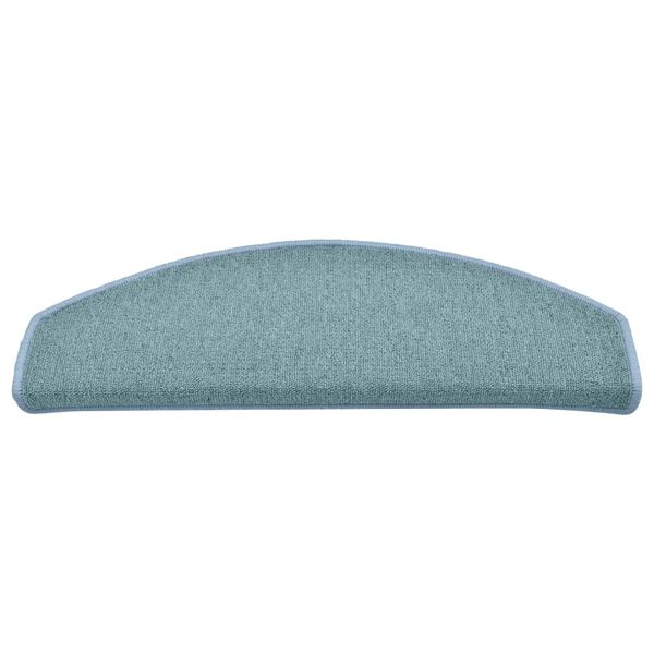 vidaXL kāpņu paklājiņi, 15 gab., 65x24x4 cm, jūras zili, pusapaļi, lieli