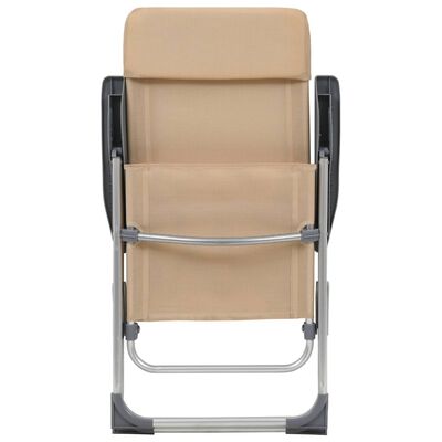 vidaXL kempinga krēsli, 4 gab., krēmkrāsā, alumīnijs, salokāmi