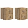 vidaXL Sienā stiprināms nakts skapis ar atvilktni 2 pcs Artisan Ozols