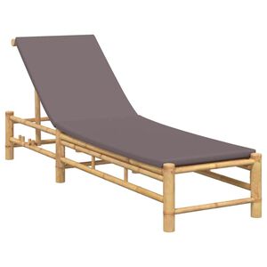 vidaXL sauļo&scaron;anās krēsls ar spilveniem, 55x199x30 cm, bambuss