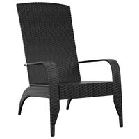 vidaXL dārza krēsls, melna PE rotangpalma