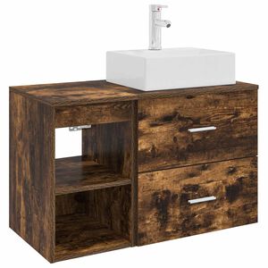 vidaXL Vannas istabas mēbeļu komplekts 2 pcs Kūpināts ozols