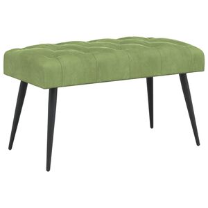 vidaXL Sols ar pogām Gai&scaron;i zaļa 80 x 40 x 46 cm Samts
