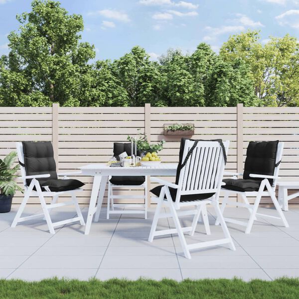 vidaXL dārza krēslu matrači, 4 gab., oksforda audum, melna