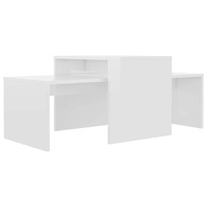 vidaXL kafijas galdiņu komplekts, balts, 100x48x40cm inženierijas koks