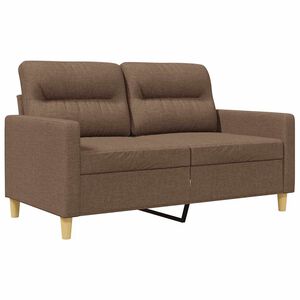 vidaXL divvietīgs dīvāns, brūns audums, 120 cm