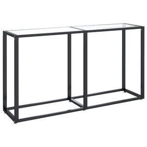 vidaXL konsoles galdiņ&scaron;, 140x35x75,5 cm, caurspīdīgs rūdīts stikls