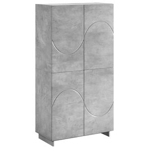 vidaXL Augstā kumode Betona pelēks 79 x 41 x 151 cm koksnes plātne