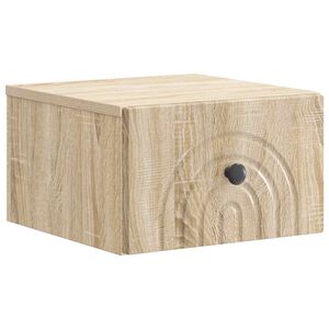 vidaXL Sienā stiprināms nakts skapis Sonomas ozols 33 x 34,5 x 20 cm