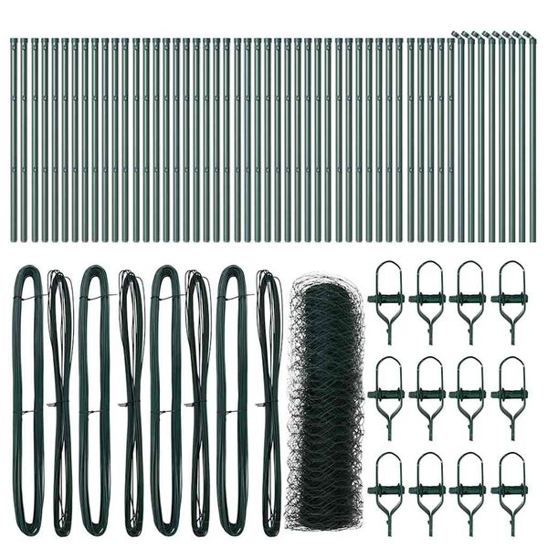 vidaXL Žoga āķis Zaļa 100 x 0,6 m (50 mm acs) Tērauds un PVC