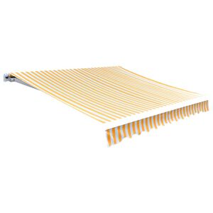 vidaXL nojumes maiņas jumts, dzeltens un balts, 430x295 cm, poliesters