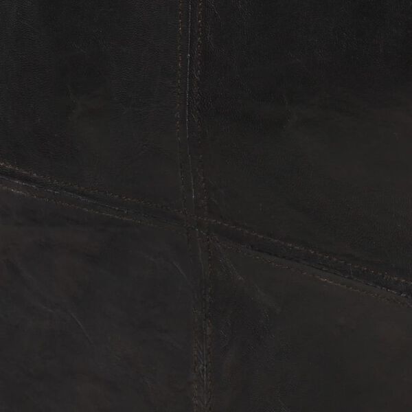 vidaXL divvietīgs dīvāns, melns dabīgā āda