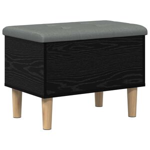 vidaXL Uzglabā&scaron;anas sols ar spilvenu Melns ozols 62 x 42 x 46 cm