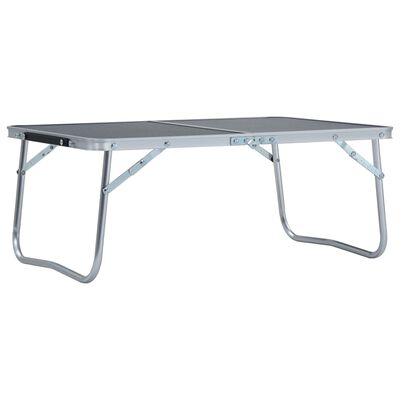 vidaXL saliekams kempinga galds, pelēks alumīnijs, 60x40 cm