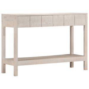 vidaXL konsoles galdiņ&scaron;, balts, 110x35x75 cm, mango masīvkoks