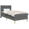 vidaXL Gultas rāmis ar matraci Tum&scaron;i pelēka 90 x 190 cm Audums